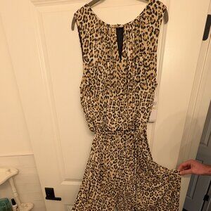 NWT - London Times Woman Leopard Belted Jumpsuit - Wide Leg | Size 18W